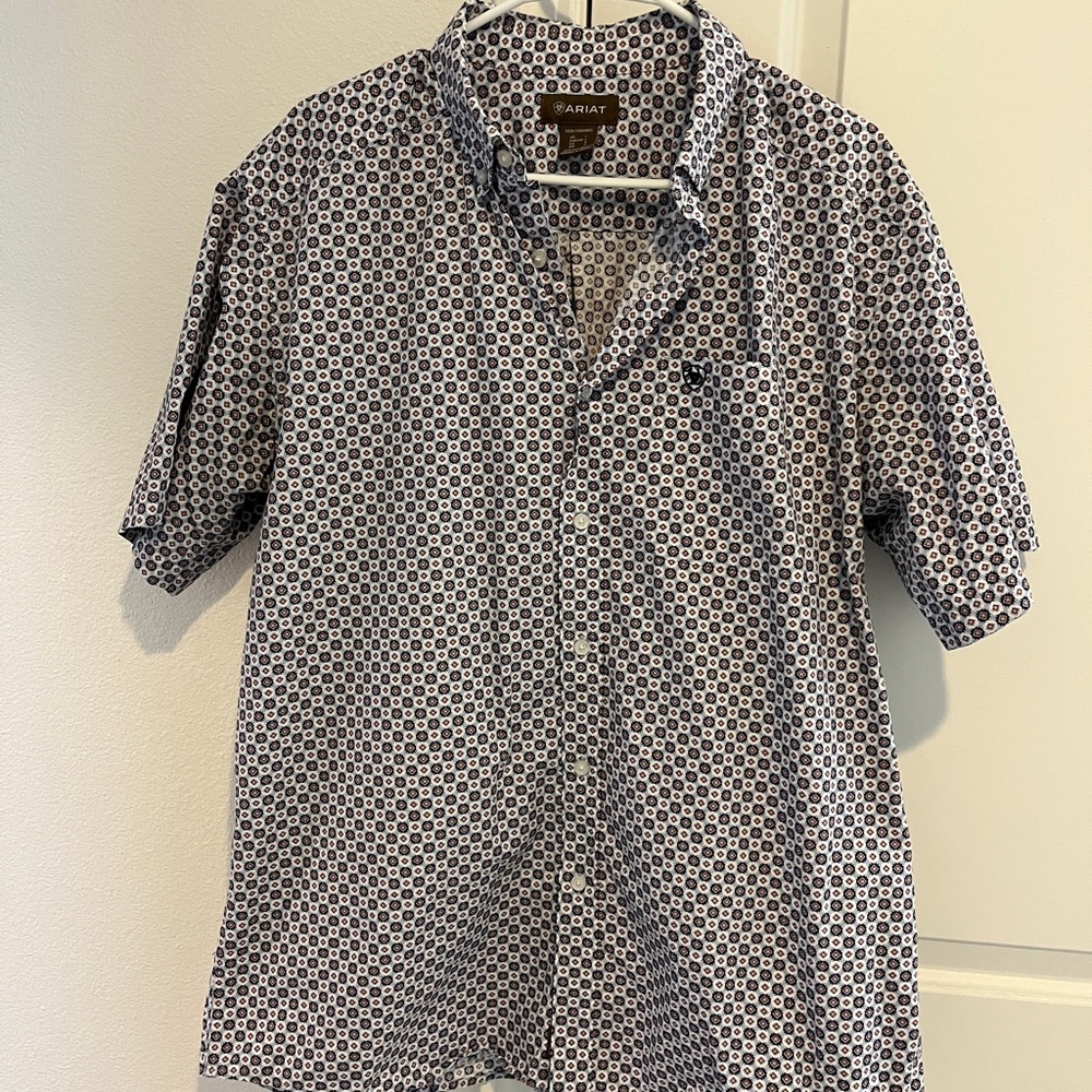 Ariat Men's Navy Geometric Button Down Shirt